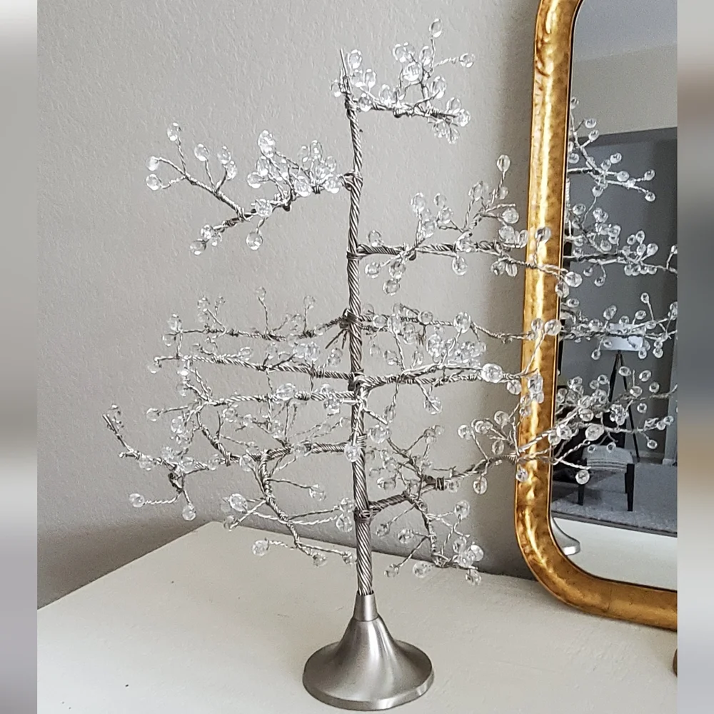 Crate&Barrel Silver Crystal Tree Accent
